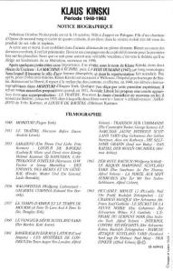 Klaus Kinski 48 to 63 back